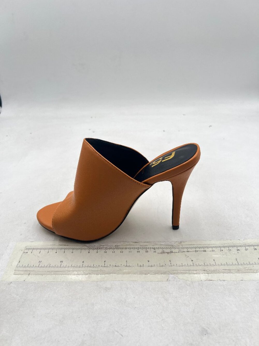 FSJ Khaki Open Peep Toe Mule Sandals Wide Strap Slide Slipper Stiletto Heel Shoe